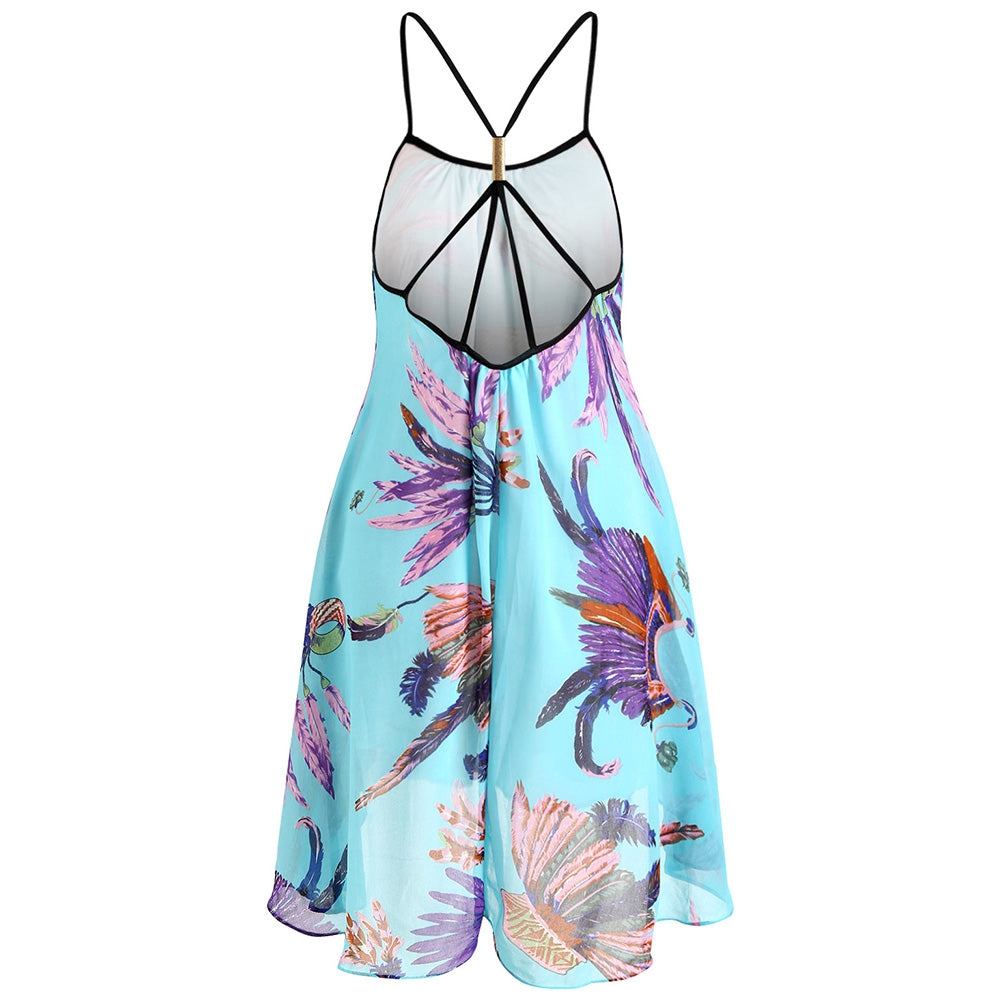 Low Back Printed Summer Dress