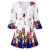 Flare Sleeve Floral Empire Waist Blouse