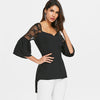 Sweetheart Neck Bell Sleeve Women Blouse