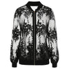 Floral Embroidered Mesh Bomber Jacket