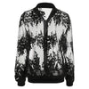 Floral Embroidered Mesh Bomber Jacket
