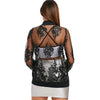 Floral Embroidered Mesh Bomber Jacket