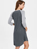Two Tone Color Block Maternity Sleep Dress