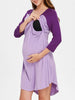 Two Tone Color Block Maternity Sleep Dress
