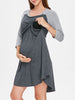 Two Tone Color Block Maternity Sleep Dress