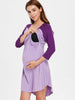 Two Tone Color Block Maternity Sleep Dress