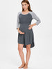 Two Tone Color Block Maternity Sleep Dress