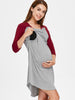 Two Tone Color Block Maternity Sleep Dress
