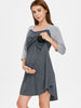 Two Tone Color Block Maternity Sleep Dress