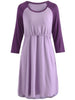 Two Tone Color Block Maternity Sleep Dress