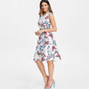 Butterfly Print Vintage Dress with Belt