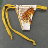 Women Sexy Strapless Animal Print Swimsuit with Tied Strap Bottom Bikini Set