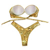 Women Sexy Tied Strap Lady Swimsuit Low Waist Two-piece Bikini Set