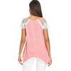 Keyhole Lace Insert Handkerchief Women T-shirt
