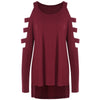 Ribbed Cut Out High Low T-shirt