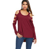 Ribbed Cut Out High Low T-shirt