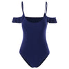 Ruffle Cold Shoulder Scoop One Piece Swimwear