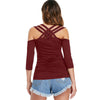 Three Quarter Sleeve Cut Out Back T-shirt