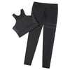 Trendy Round Collar Sleeveless Dotted Stretch Women Two-piece Yoga Sports Suit