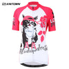 XINTOWN Short Sleeve Quick-dry Zipper Color Printed Cycling Jersey for Women