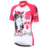 XINTOWN Short Sleeve Quick-dry Zipper Color Printed Cycling Jersey for Women