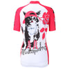XINTOWN Short Sleeve Quick-dry Zipper Color Printed Cycling Jersey for Women
