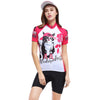 XINTOWN Short Sleeve Quick-dry Zipper Color Printed Cycling Jersey for Women