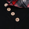 Heaps Collar Button Plaid Trim T-shirt