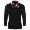 Heaps Collar Button Plaid Trim T-shirt