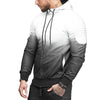 Hooded Collar Long Sleeve Gradient Color Pocket Men Sport Hoodie
