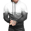 Hooded Collar Long Sleeve Gradient Color Pocket Men Sport Hoodie