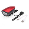 T6 USB Rechargeable Aluminum LED Bike Cycling Front Light with Horn Sound