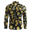Allover Golden Leaves Print Casual Shirt