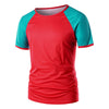 Casual Color Blocking Raglan Sleeve T-shirt