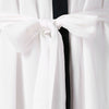 Two Tones Belted Lace Trim Asymmetrical Chiffon Shirtdress