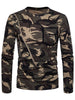 Chest Pocket Long Sleeve Camouflage T-shirt