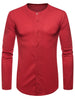 Solid Color Long Sleeve Button Up T-shirt