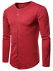 Solid Color Long Sleeve Button Up T-shirt