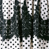 Plunging Neckline Polka Dot Lace Insert Maxi Dress