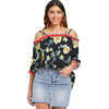 Cold Shoulder Floral Strappy Blouse