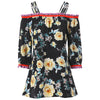Cold Shoulder Floral Strappy Blouse