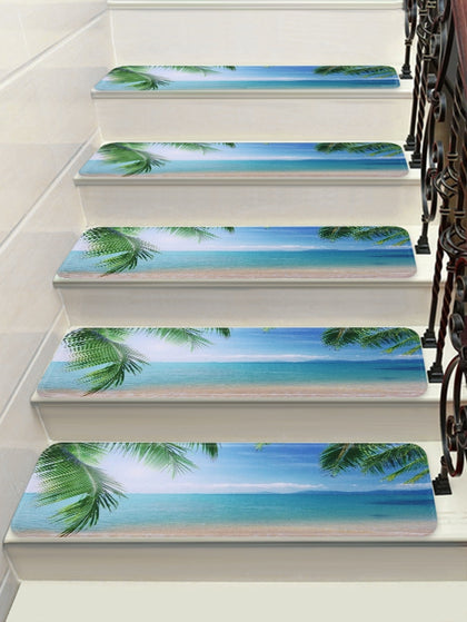 Sea Beach Pattern Decorative Stair Floor Rugs