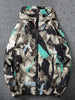 Camo Print Side Pockets Full Zip Waterproof Jacket