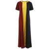 Color Block Maxi Swing Dress