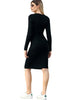 Button Embellished Bodycon Sweater Dress