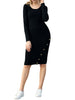 Button Embellished Bodycon Sweater Dress