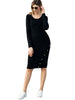 Button Embellished Bodycon Sweater Dress
