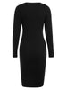 Button Embellished Bodycon Sweater Dress