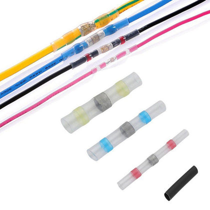 100Pcs Heat Shrink Solder Sleeve Wire Crimp Butt Terminals Connector waterproof
