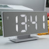 Digital Mirror Surface Alarm Clock with Large LED Display USB Port for Bedroom